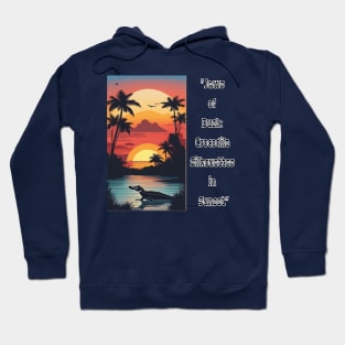 "Jaws of Dusk: Crocodile Silhouettes in Sunset" Hoodie